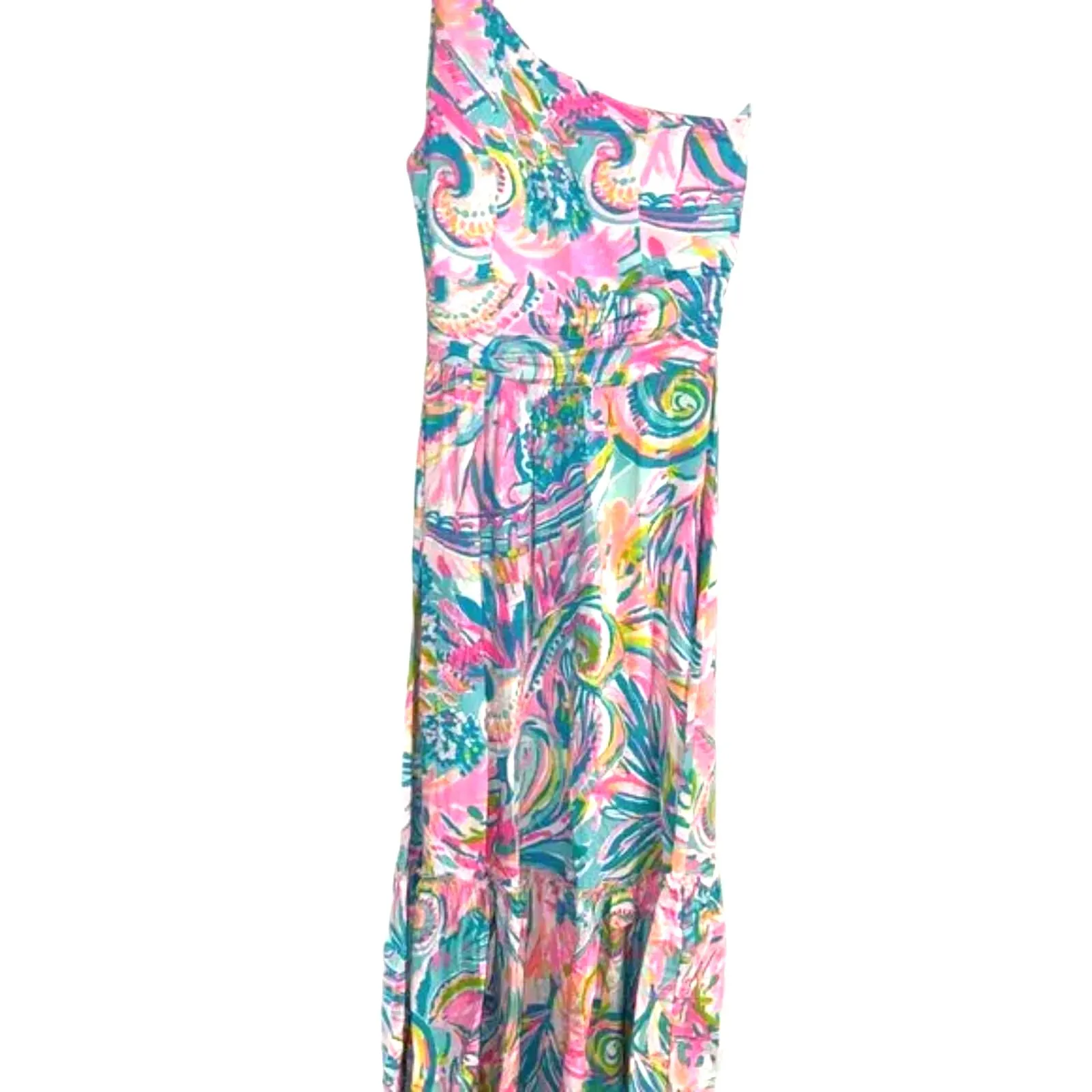 Lilly Pulitzer Mooney Midi Dress Carnivale Coral $198 Size S - Image 3