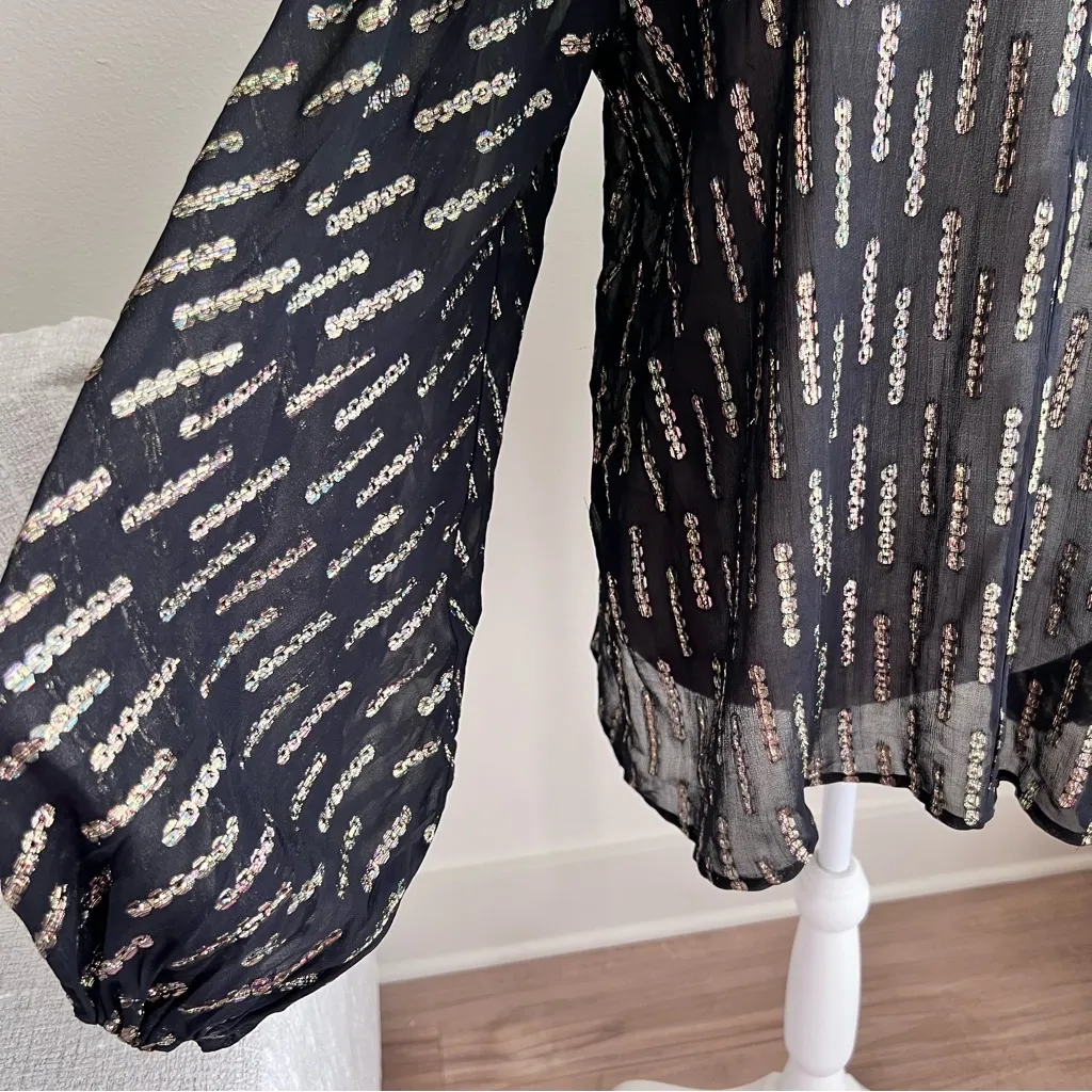 Corey Lynn Calter Noemie Chandelier Metallic Black and Gold Women's Top - Image 5