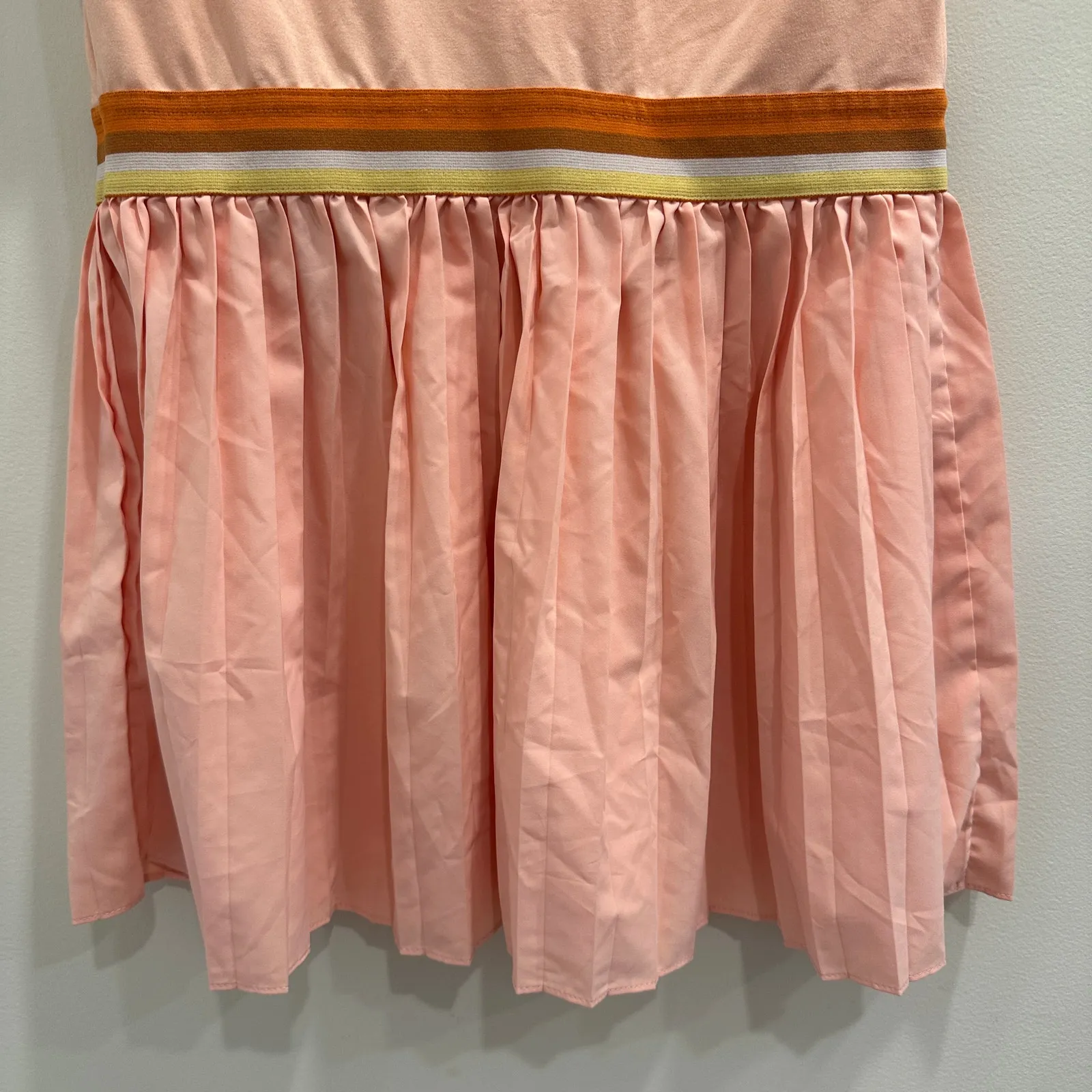 FP Movement You Got Served Peach Pink Pleated Mini Tennis Dress Sporty Sz Large - Image 6