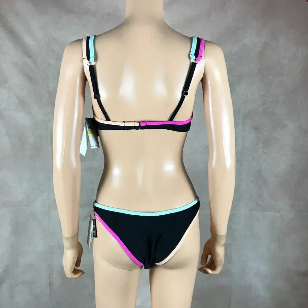 Colorful Black Bikini NWT Medium - Image 6