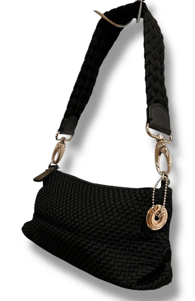 The Sak Small Black SilverHandbag Going Out Little Black Dinner Purse Club Bag - Image 1