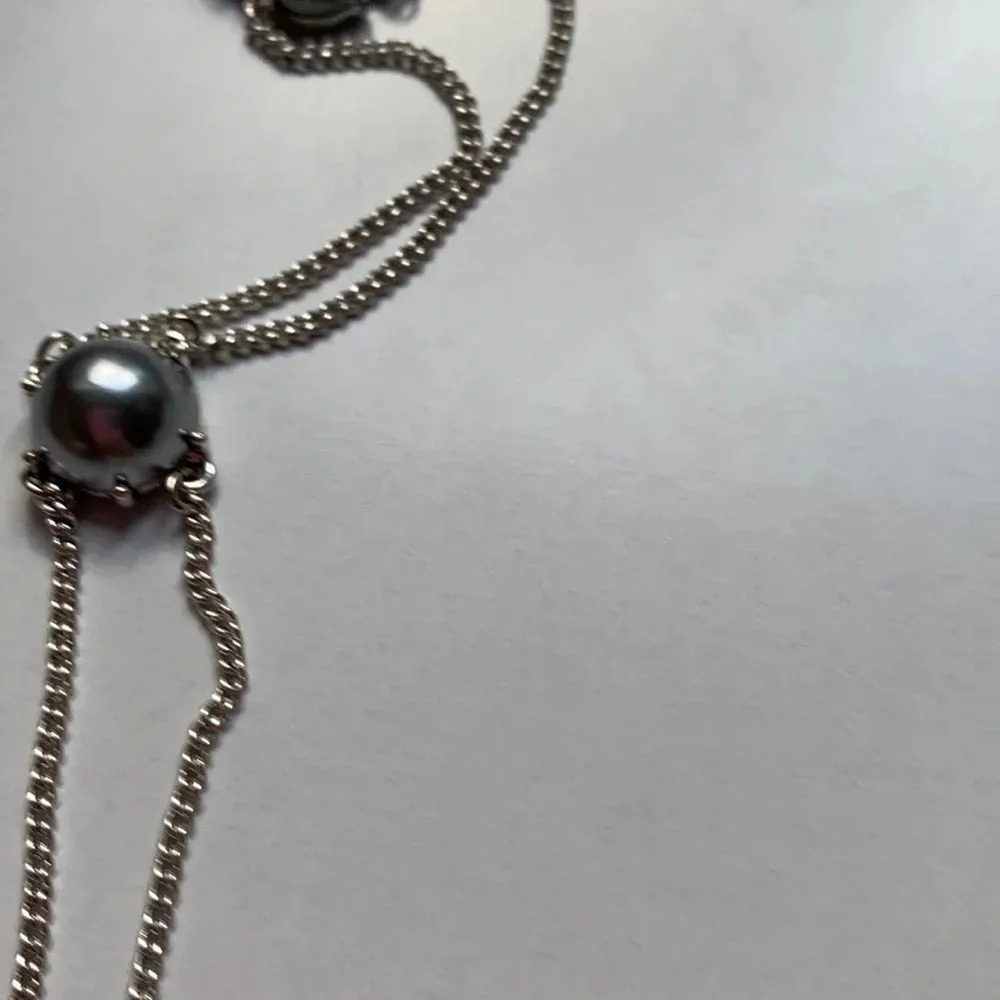 Monet pearl stone‎ gam necklace 18 inches long silver look chain clasp - Image 3