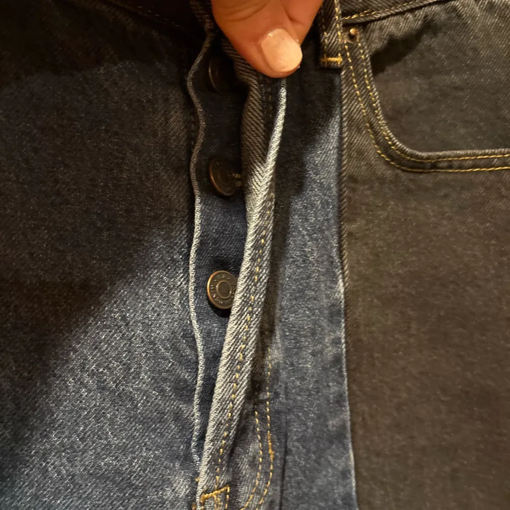 PacSun Ultra High Rise Slim button fly Two-Tone Black and Blue Women Jeans Sz 29 - Image 3