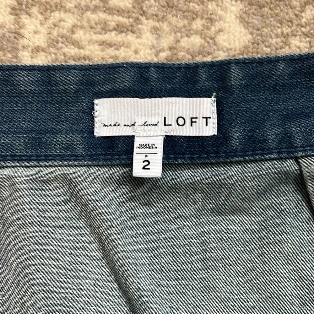 LOFT Frayed Denim Wrap Shirt, Size 2 - Image 7