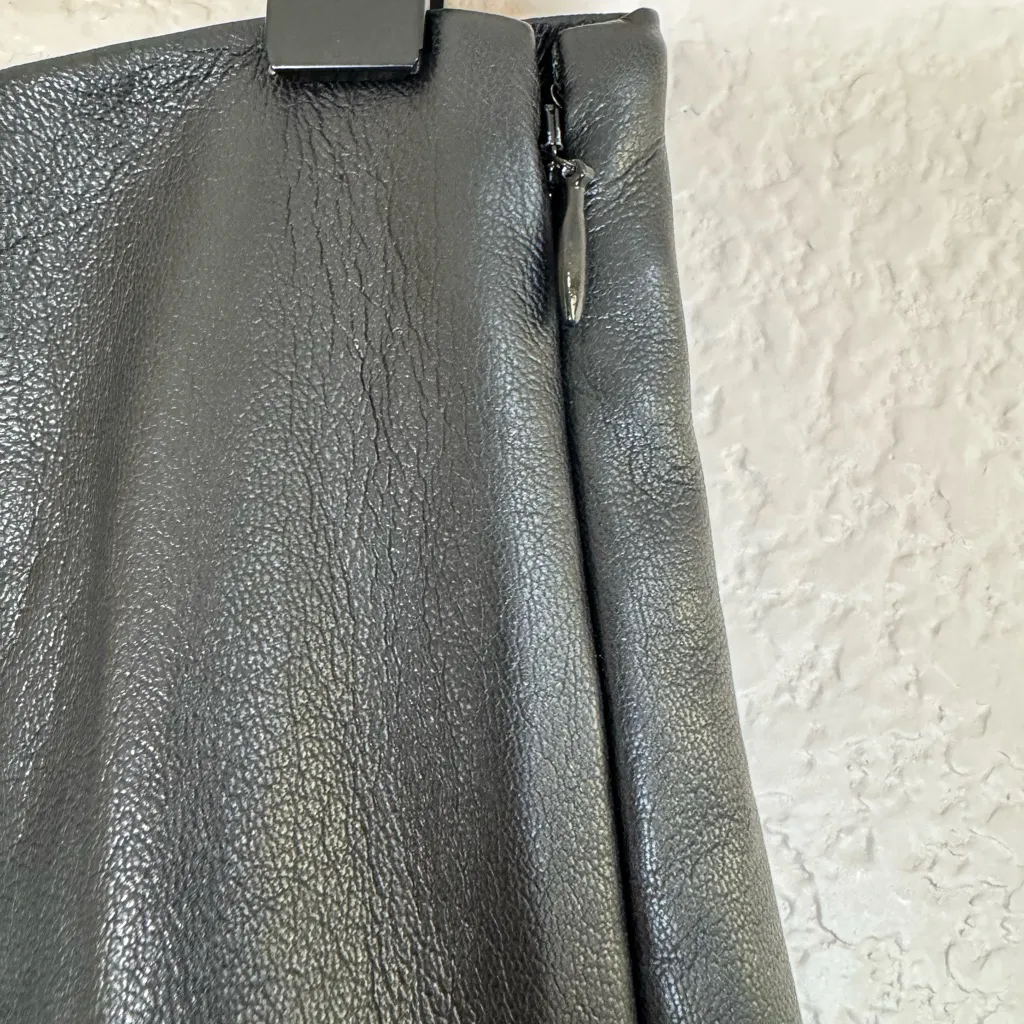 Aritzia Babaton Modern Vegan Leather Mini Skirt Black size 00 Faux Leather $98 - Image 9
