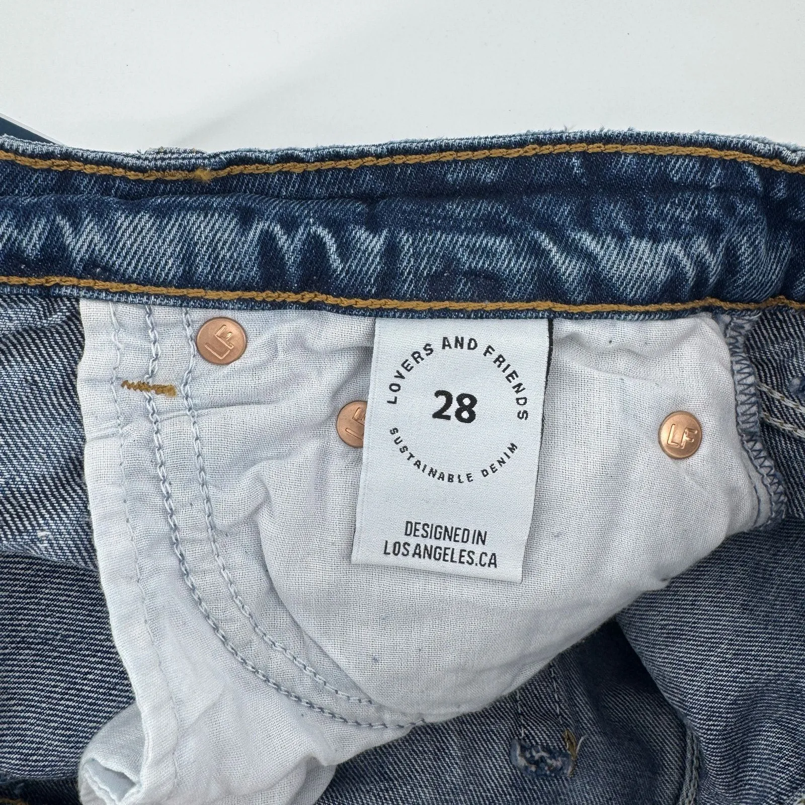 Lovers + Friends Ryan High Rise Straight Jeans Womens 28 NWT Distressed Med Wash - Image 9