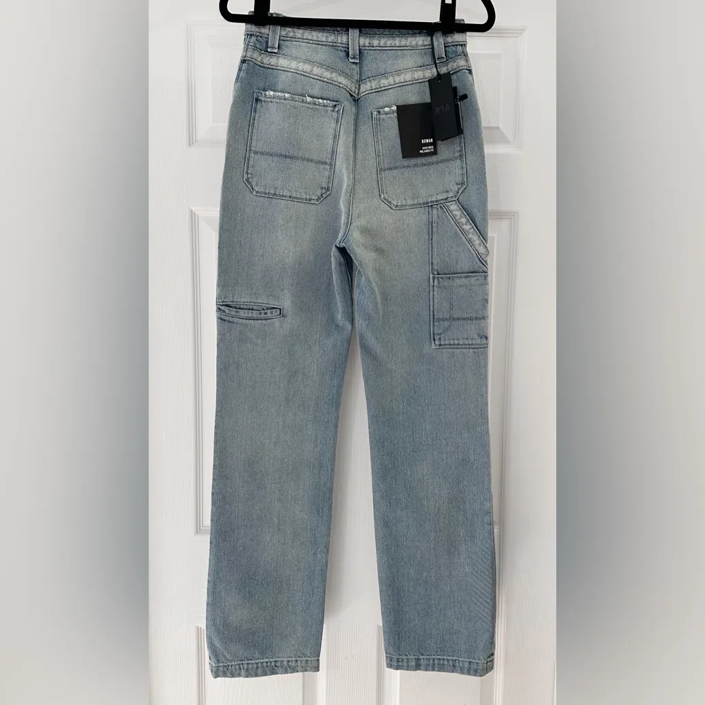 NWT RtA Road to Awe Rowan High Rise Relaxed Fit Straight Leg Jeans sz 27 Blue - Image 7