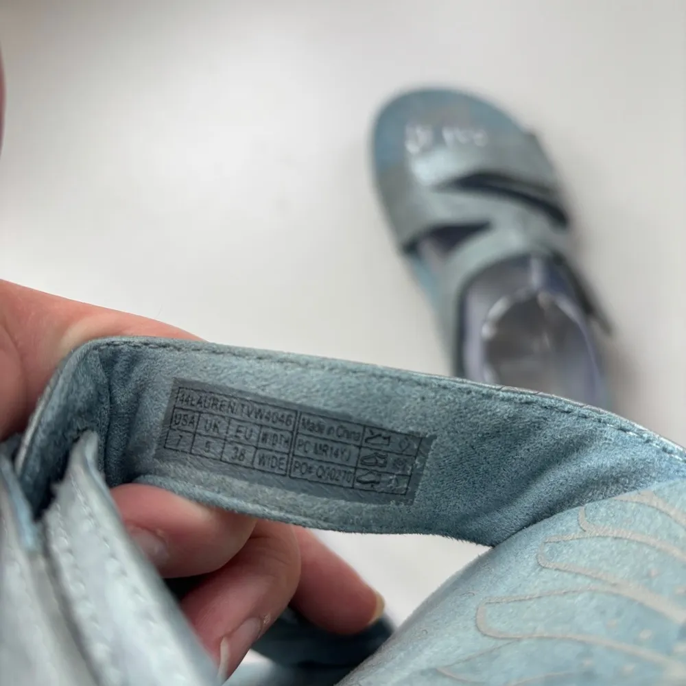 Vionic Blue Lauren Open Toe Slide Sandals‎ Size 7 Two Strap Orthaheel Comfort - Image 9