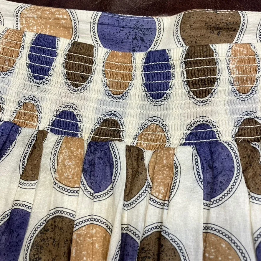 Edme‎ Esyllte Anthropologie Skirt Womens S Polka Dot Print Pleated Cotton Lined White - Image 9