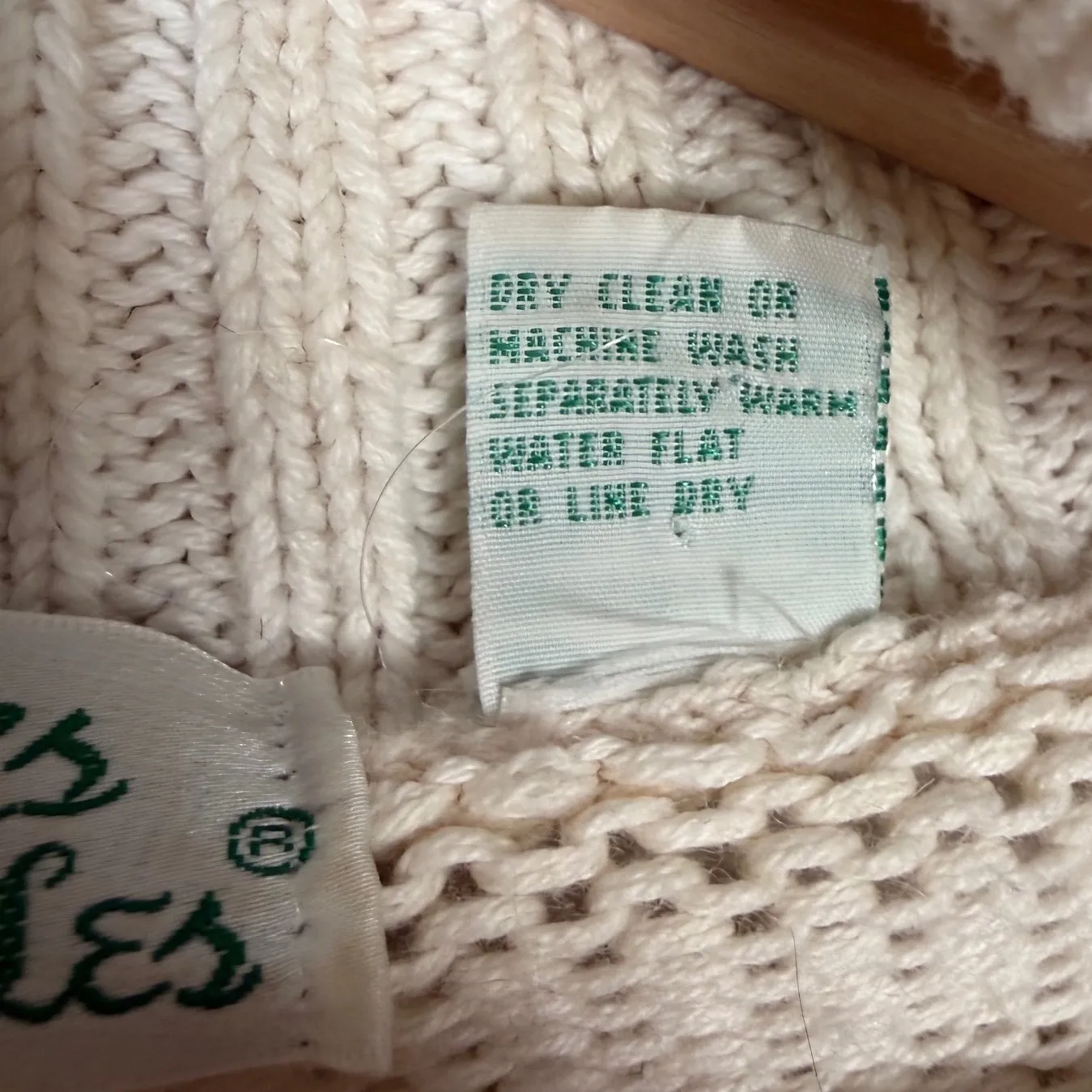 Vtg Colleens Collectables Ivory Chunky Knit Turtleneck Sweater Tunic Dress Size M - Image 5