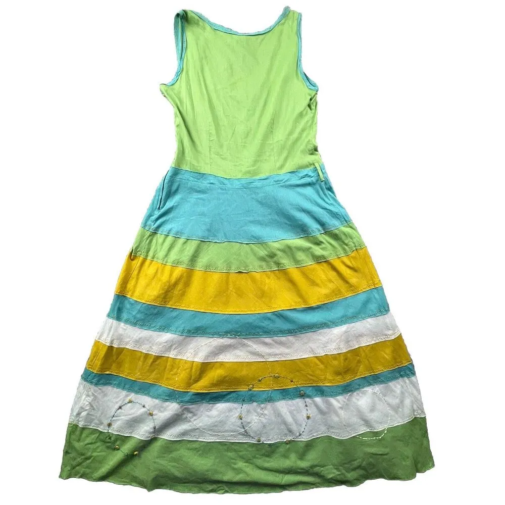 Aquarius  Anthropologie Size 2‎ Green Horizon Line Cotton Dress - Image 2