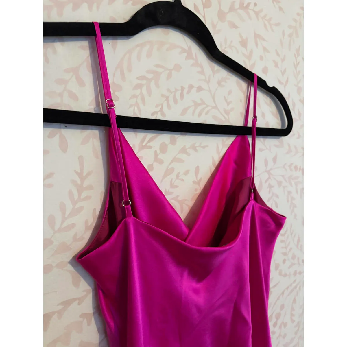 GENERATION LOVE Satin Pink Silk Dress with Spaghetti Straps - Image 6