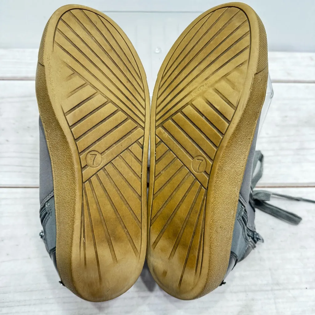 Juicy Couture Gray Quilted High Top Bootie Sneakers Lace Up + Zippers Streetwear - Image 8