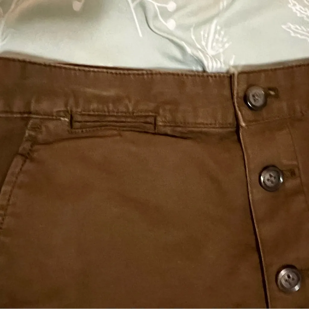 GAP Brown Button-Down Cotton Pencil Skirt Size 0 - Image 2