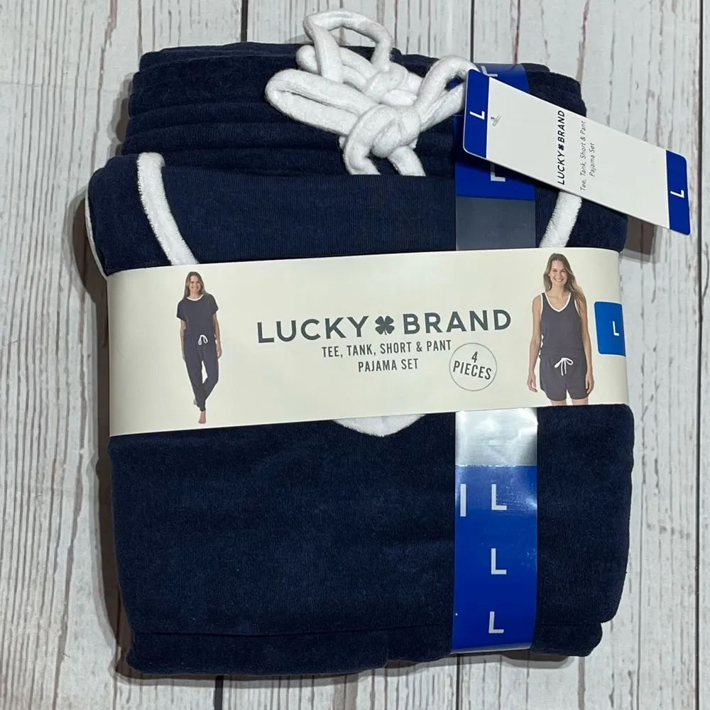 Lucky Brand Ladies' 4-piece Terry Pajama Set Size L - Image 7