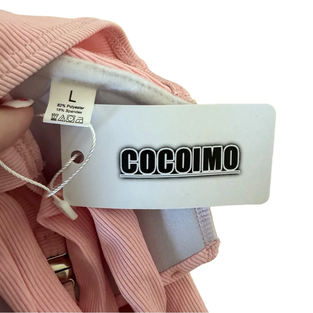 NWT Cocoimo Bikini Ribbed Pink Size Large - Image 5
