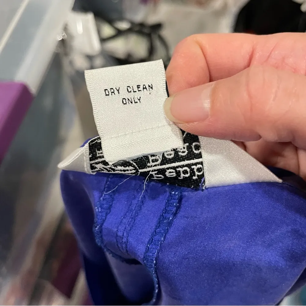 Vintage royal ocean blue silk Pebble Beach lightweight blouse short sleeve Size M - Image 7