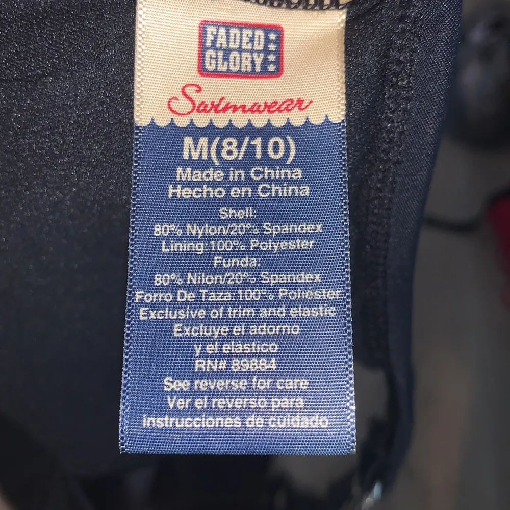 Faded Glory  swimwear black open back 1 piece swimsuit - Image 7