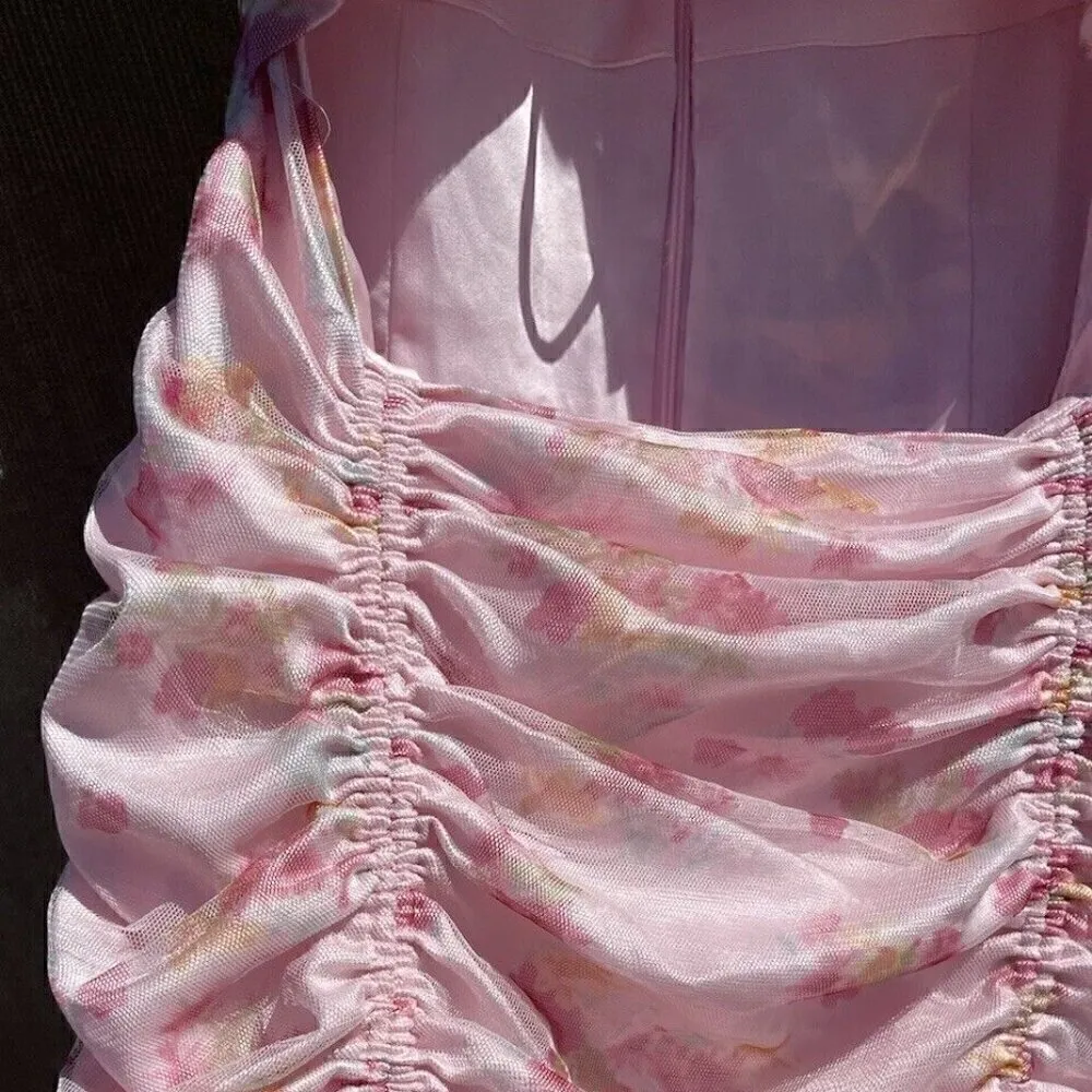 Urban Outfitters Dress New Size SizeLarge Flower Print Cut Out Club Contenta - Image 6