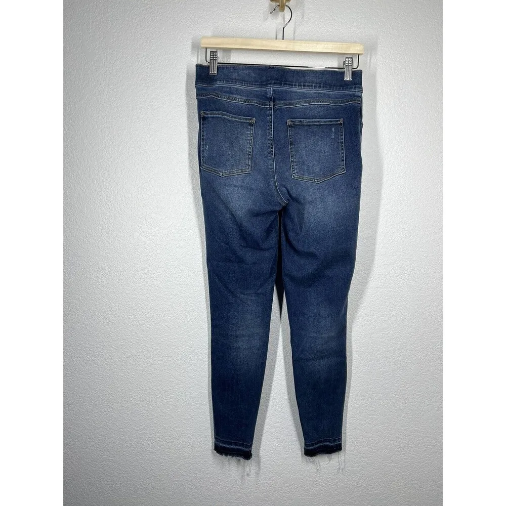 Spanx Distressed Ankle Skinny Jeans Medium M Frayed Hem Jegging High Waist - Image 3
