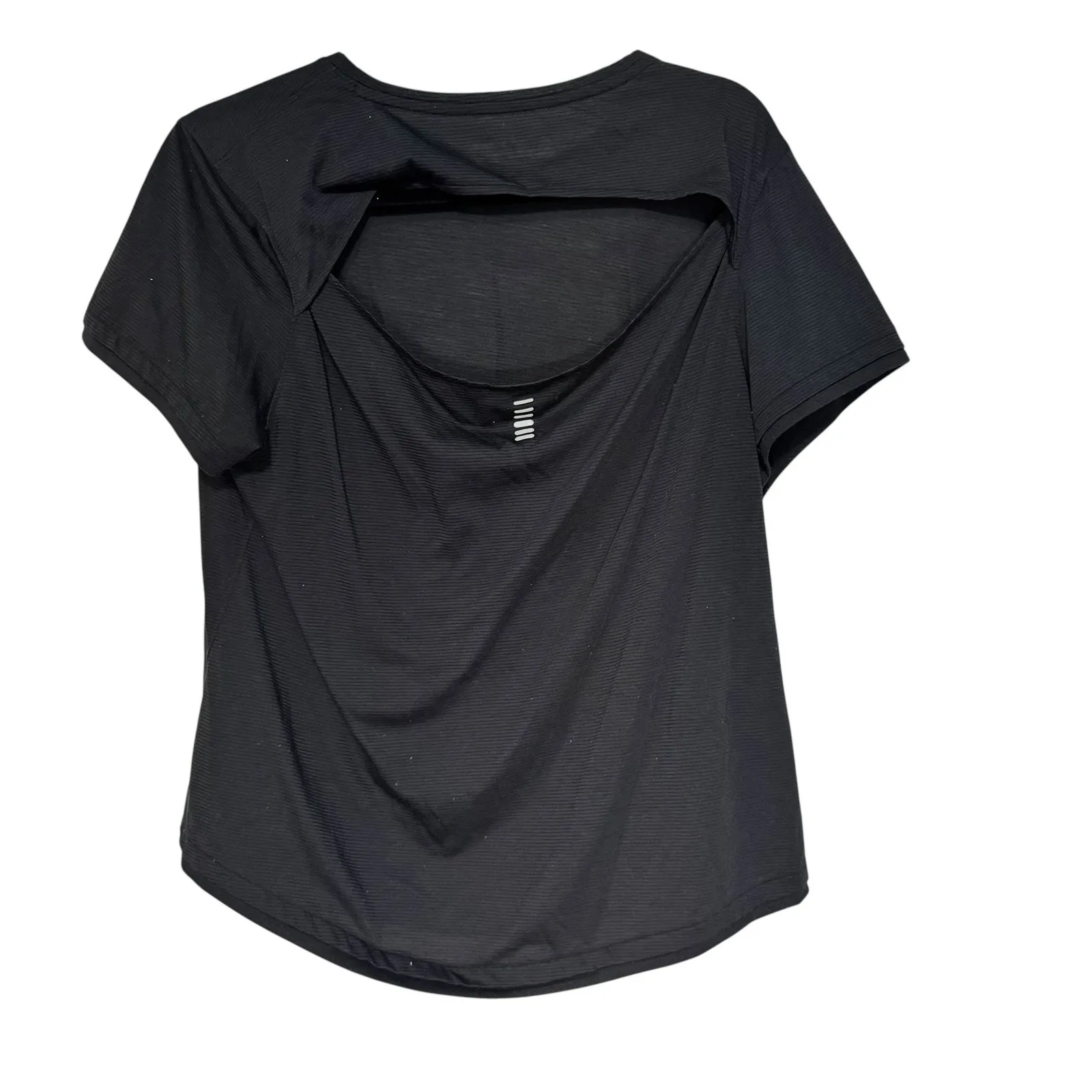 Under Armour HeatGear Women's XL Short Sleeve Athletic Top Black Striped - Image 8