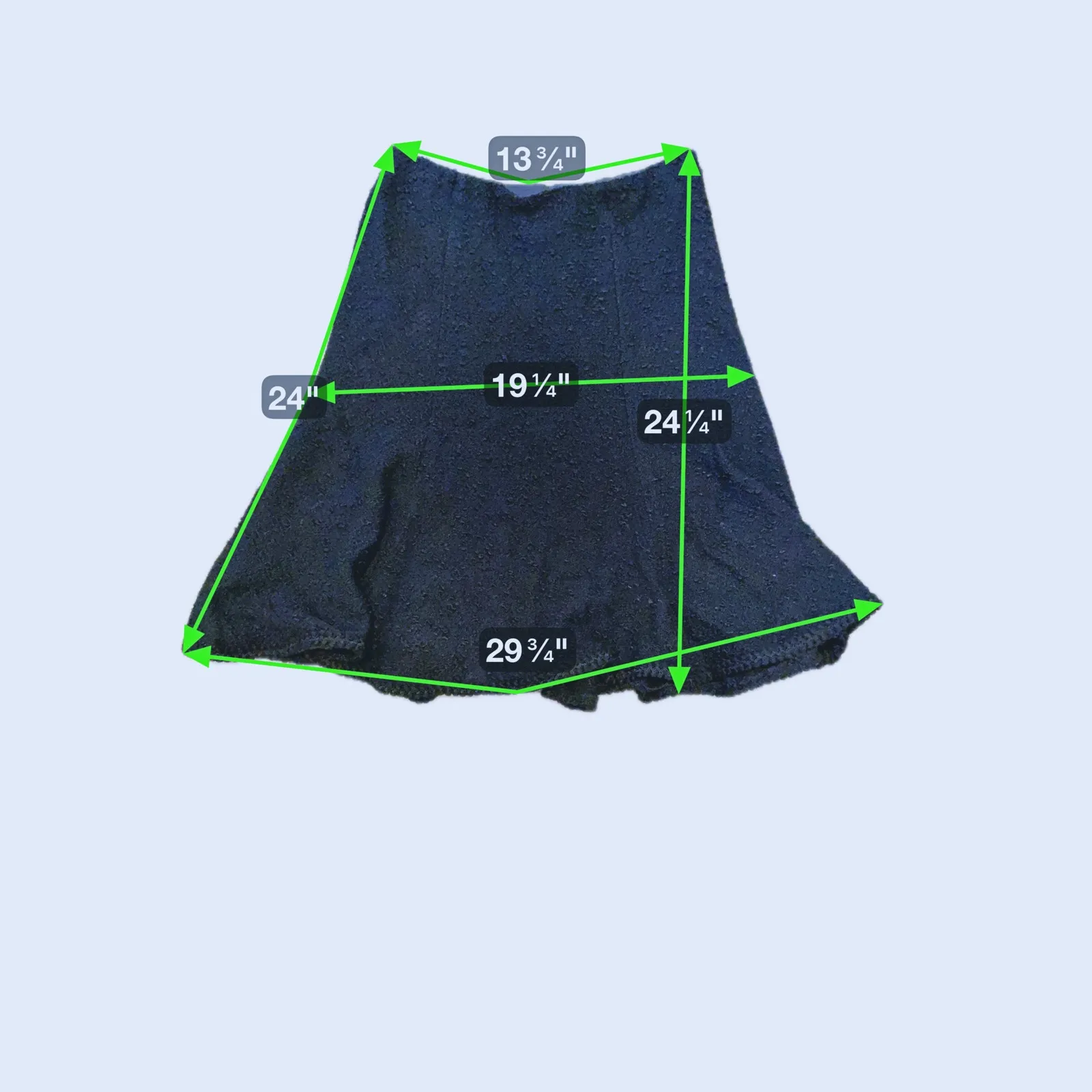 VTG Nanette Lepore Wool Textured A-Line Skirt S Black Minimalist Dark Academia - Image 8