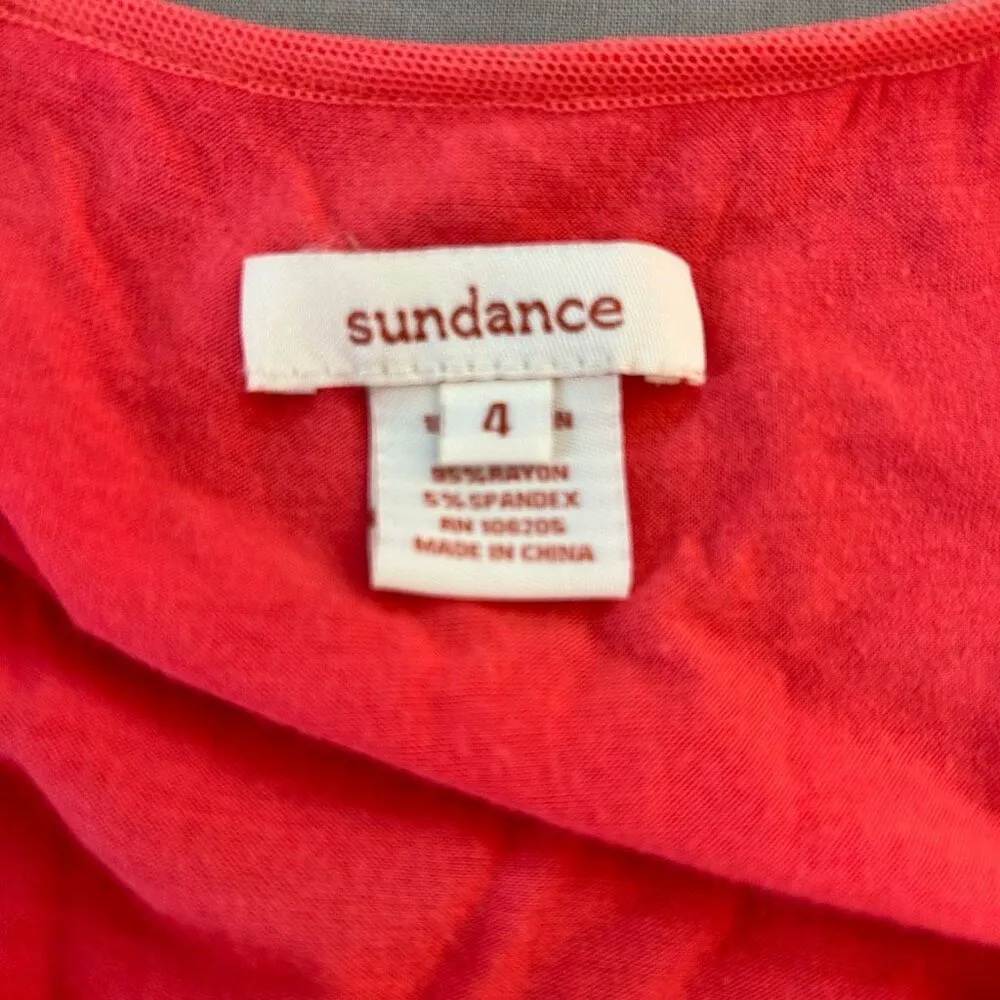 Sundance salmon Pink Lace sleeveless summer Dress Size 4 - Image 8