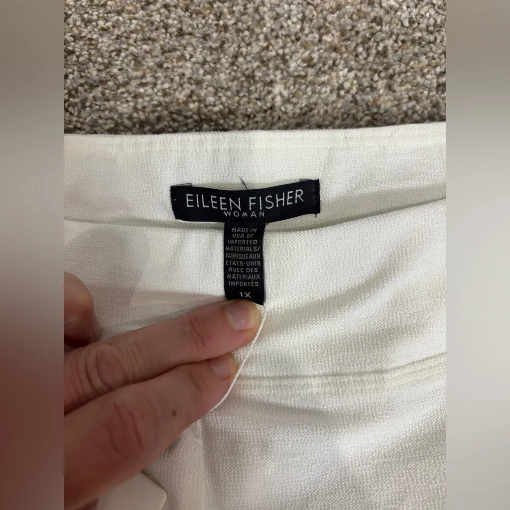 NWT Eileen Fisher Washable Stretch Crepe Pull On White Slim Bootcut Pant 1X - Image 2