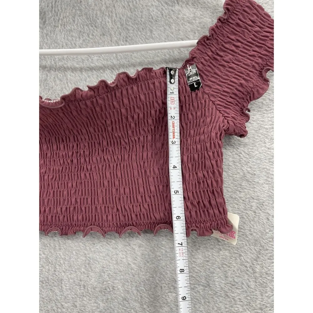 Pink Victoria's Secret Swim Top Ruched Mauve Pink Size Large off Shoulder - Image 11