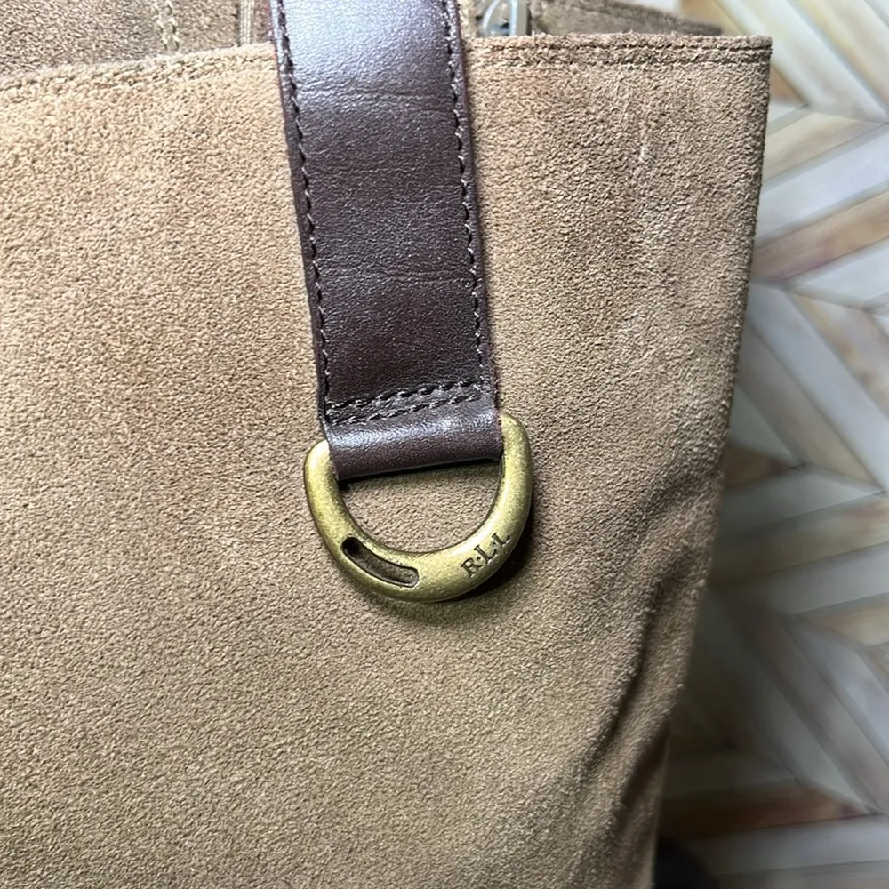 Lauren Ralph Lauren Sagira ll Full Zip Up Leather & Suede Boots Brown Size 8 - Image 10