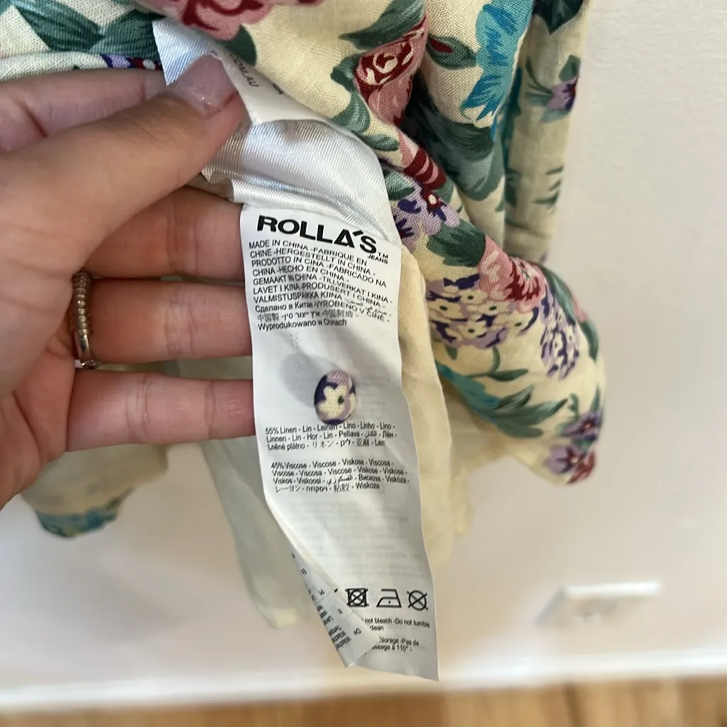 Rolla's Leonie Rosette Dress‎ Buttercream Yellow Basque Waist Size Large - Image 9