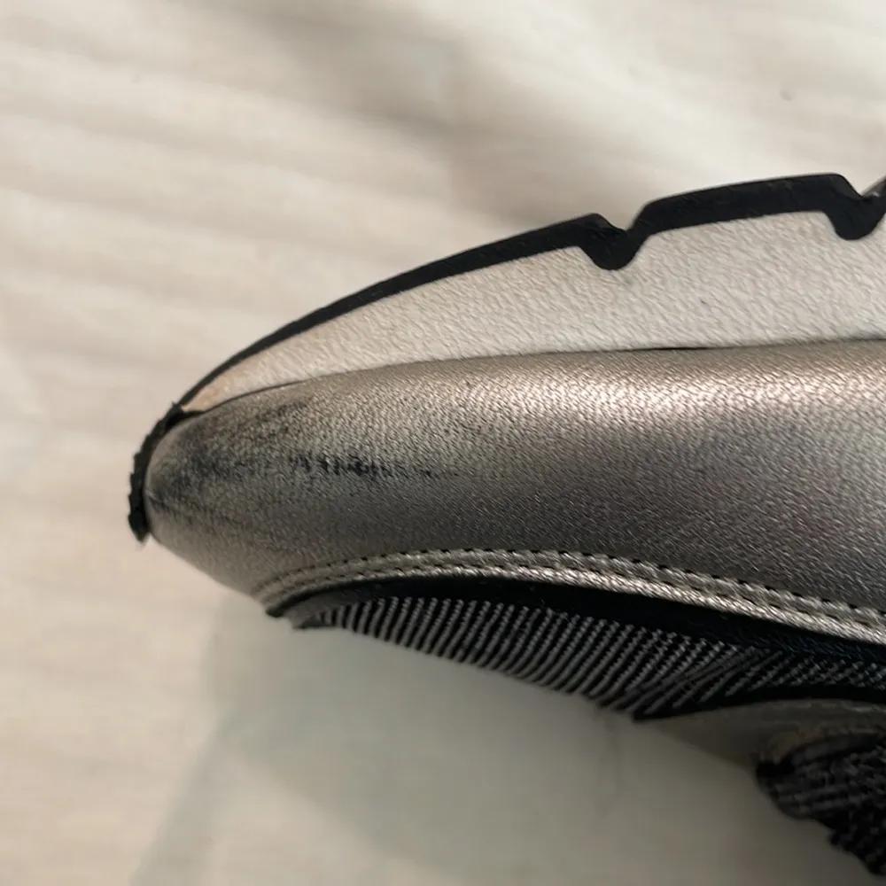 Voile Blanche leather nylon‎ textile sneakers black silver Size 37 US 7 - Image 13