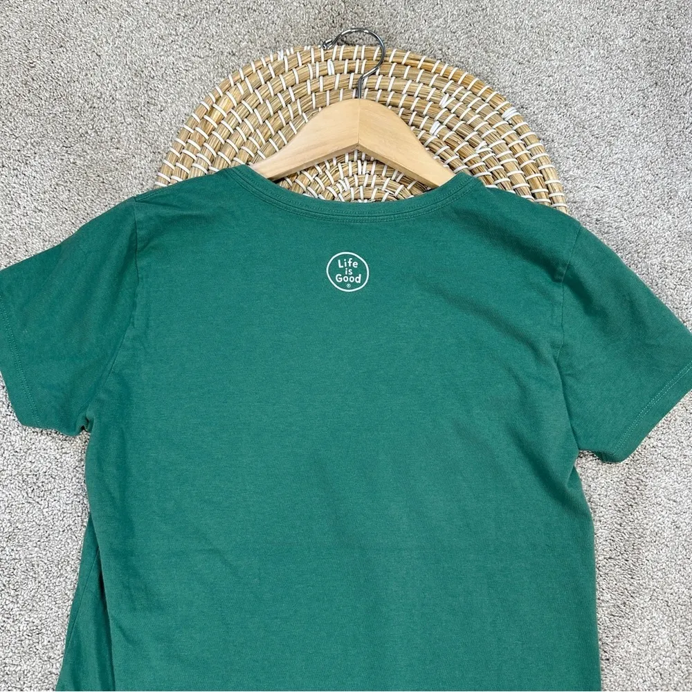 Life is Good Women’s Camp More Stress Les Tee Shortsleeve V-Neck in Green SP - Image 8