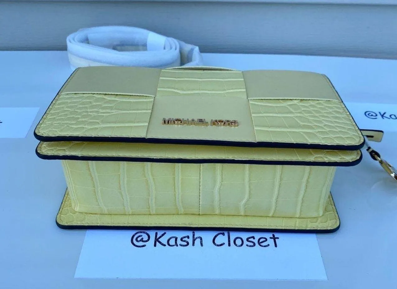 Michael Kors Buttercup Yellow Mercer Small Clutch Purse Crossbody - Image 8