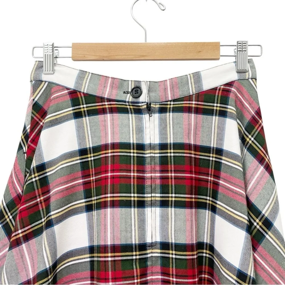 Hell Bunny Vixen Plaid Midi Skirt Red Green Tartan Swing Circle Skirt Size Small - Image 6