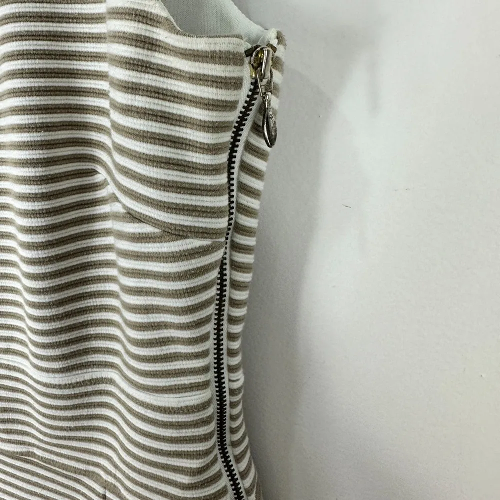 Banana Republic Sheath Dress Size 2 Sleeveless Striped Neutral Preppy Minimalist - Image 3