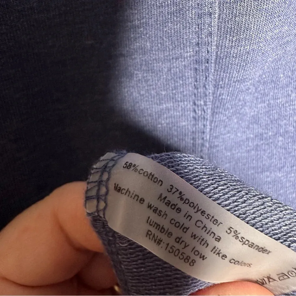 Sundays Anthropologie Blue Sleeveless Mock High Neck Sweatshirt Dress Small - Image 7