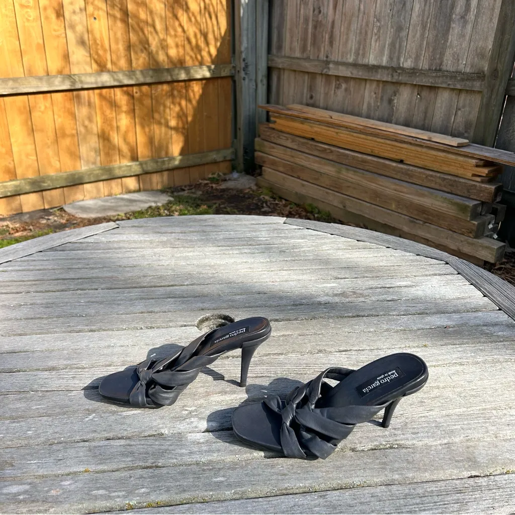 Pedro Garcia NIB Nadida in Black Nappa Heeled Sandal Size 38.5 8.5‎ - Image 5