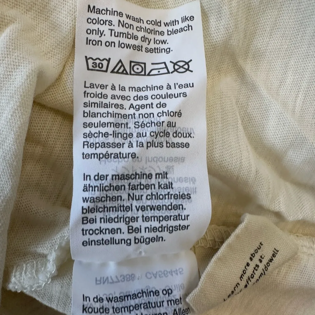 MADEWELL IVORY PURPLE WHISPER COTTON RIB-CREWNECK RINGER TEE Sz M - Image 7