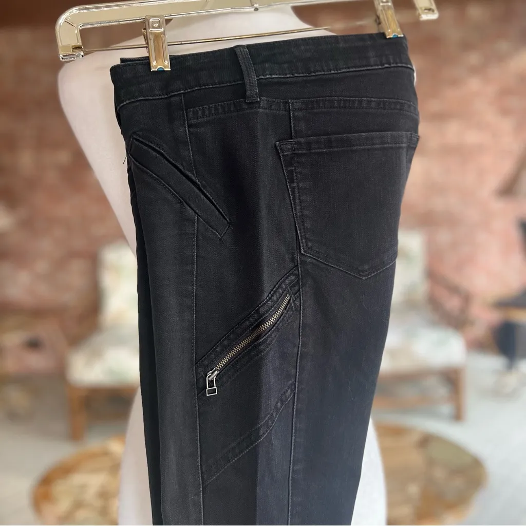 Treasure & Bond Moto Jeans Skinny Wash Out Black 26 Utility Edgy Party Chic - Image 11