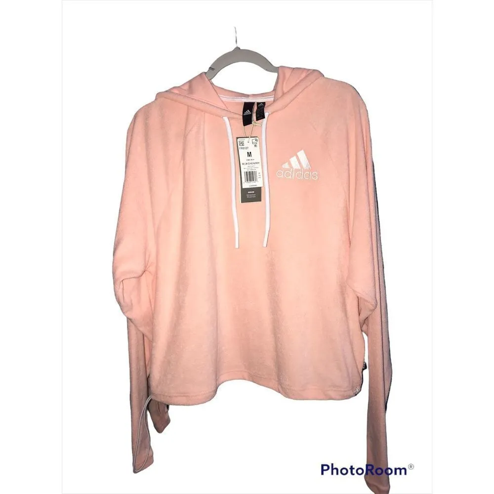 NWT Adidas Women’s Hazcor & Whtmel Coral/White Hoodie Size Medium - Image 5