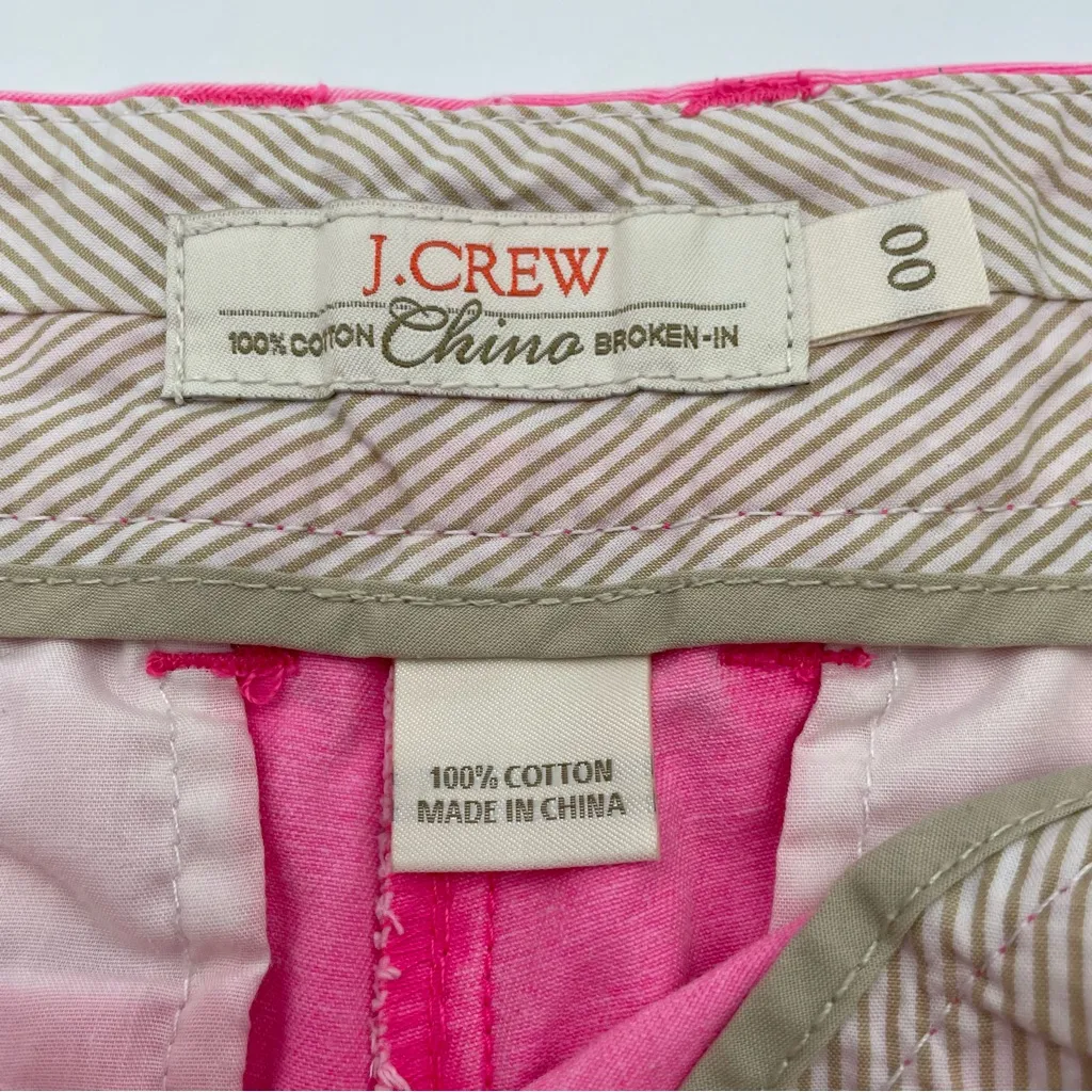 J. Crew Shorts Bright Pink Y2K Faded Chino Broken‎ In Cotton Short Women Size 00 - Image 3