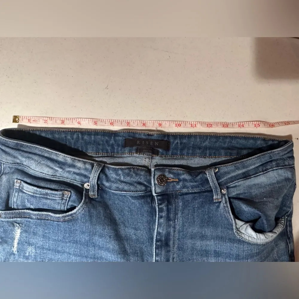 Risen Jeans Los Angeles High Rise Straight Leg Denim Women's Size 1XL/16 Jeans Blue - Image 5