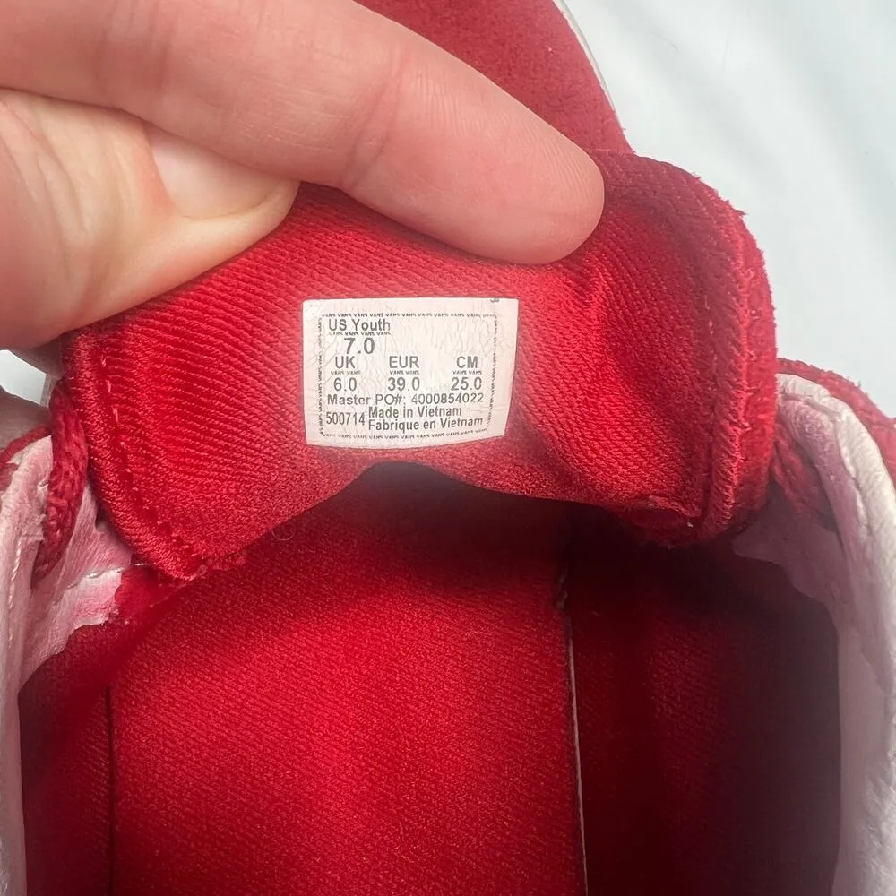 Red checkered old school suede vans - Image 10