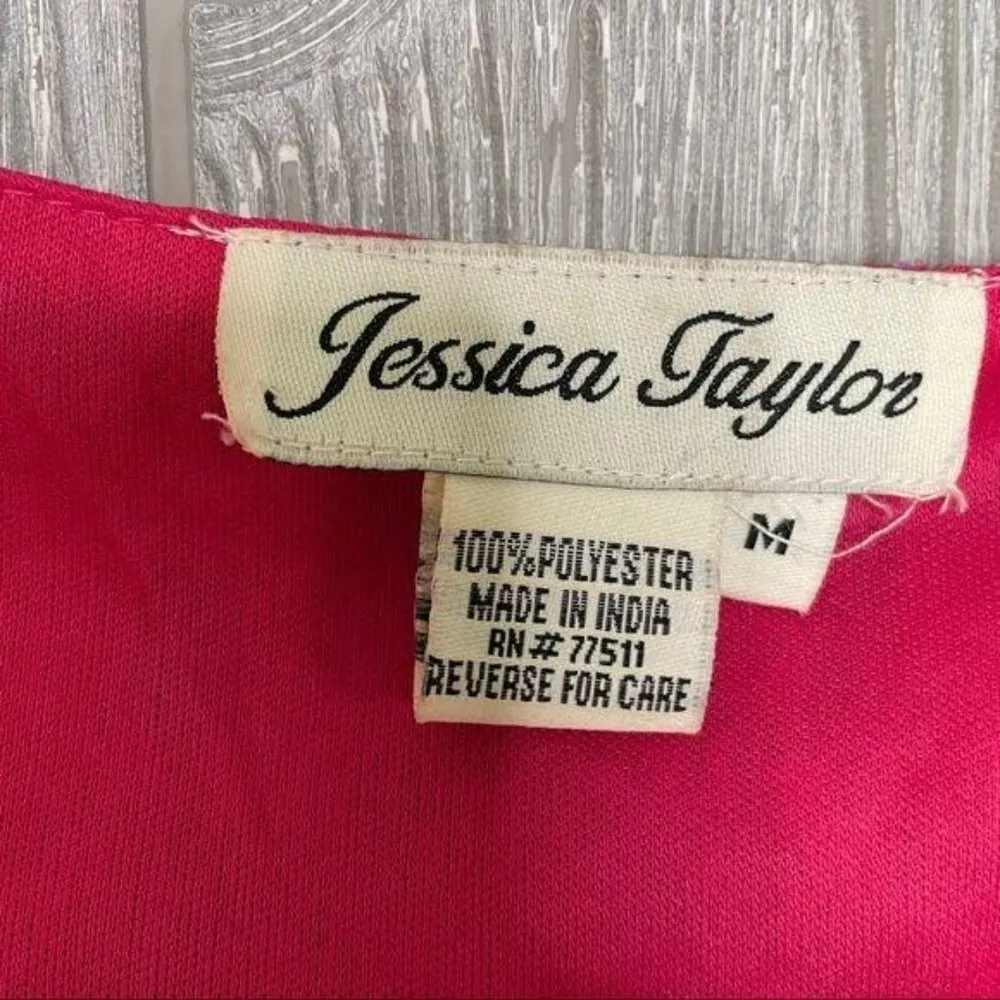 Jessica Taylor floral beaded low cut v neck maxi dress size med sundress beachy Pink - Image 6