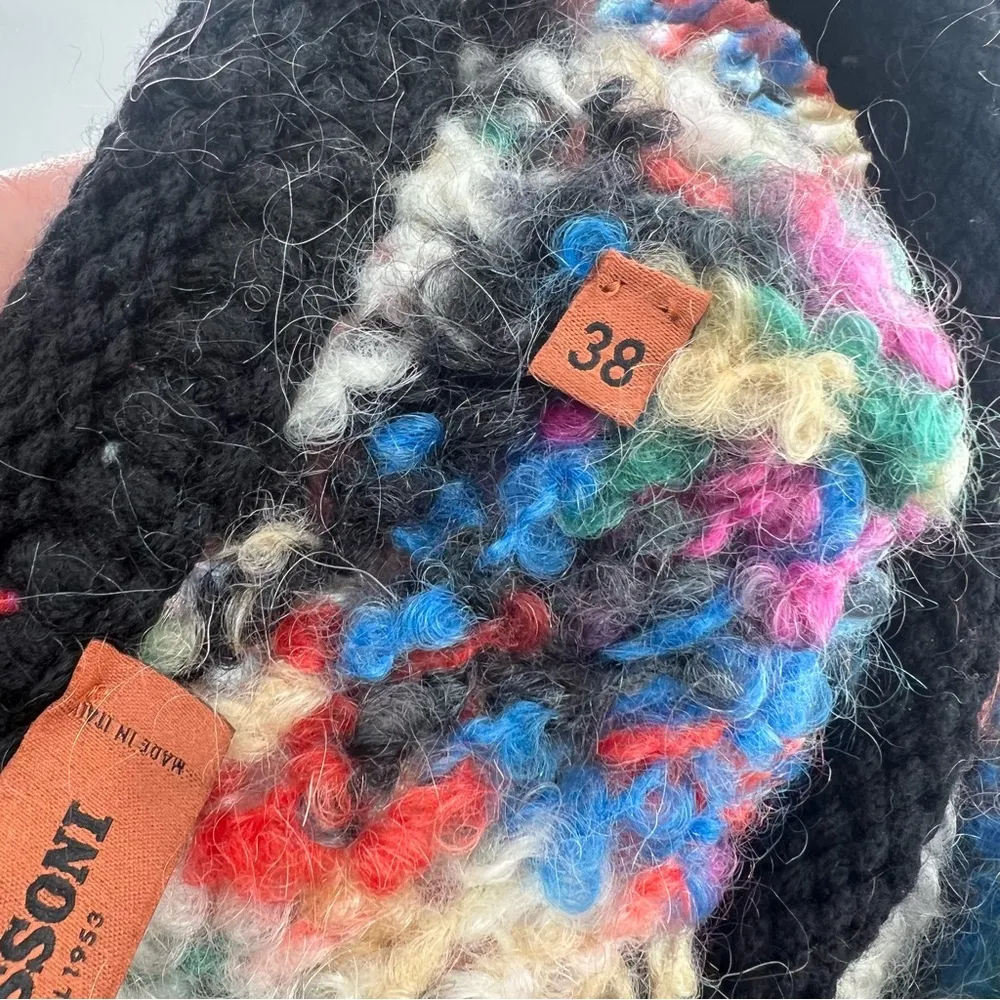 Missoni boucle mohair wool sweater sz 38 multicolor open weave - Image 8