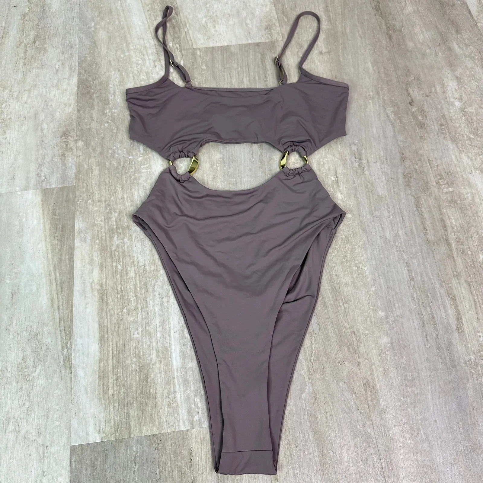 Riot Swim Bora One Piece Swimsuit in Taupe Size Large - Image 2