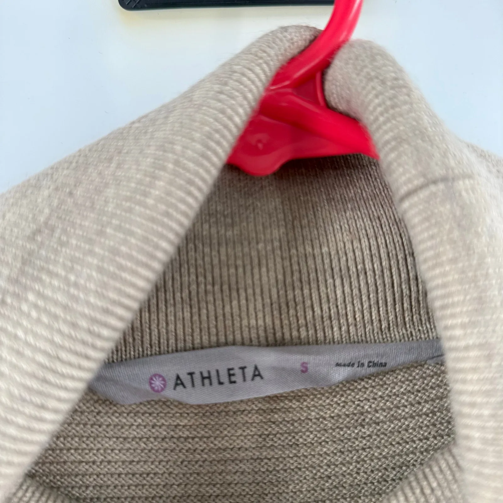 Athleta Sweater SZ Small Merino Wool Blend Turtleneck Snaps Oatmeal 159163 Snaps - Image 3