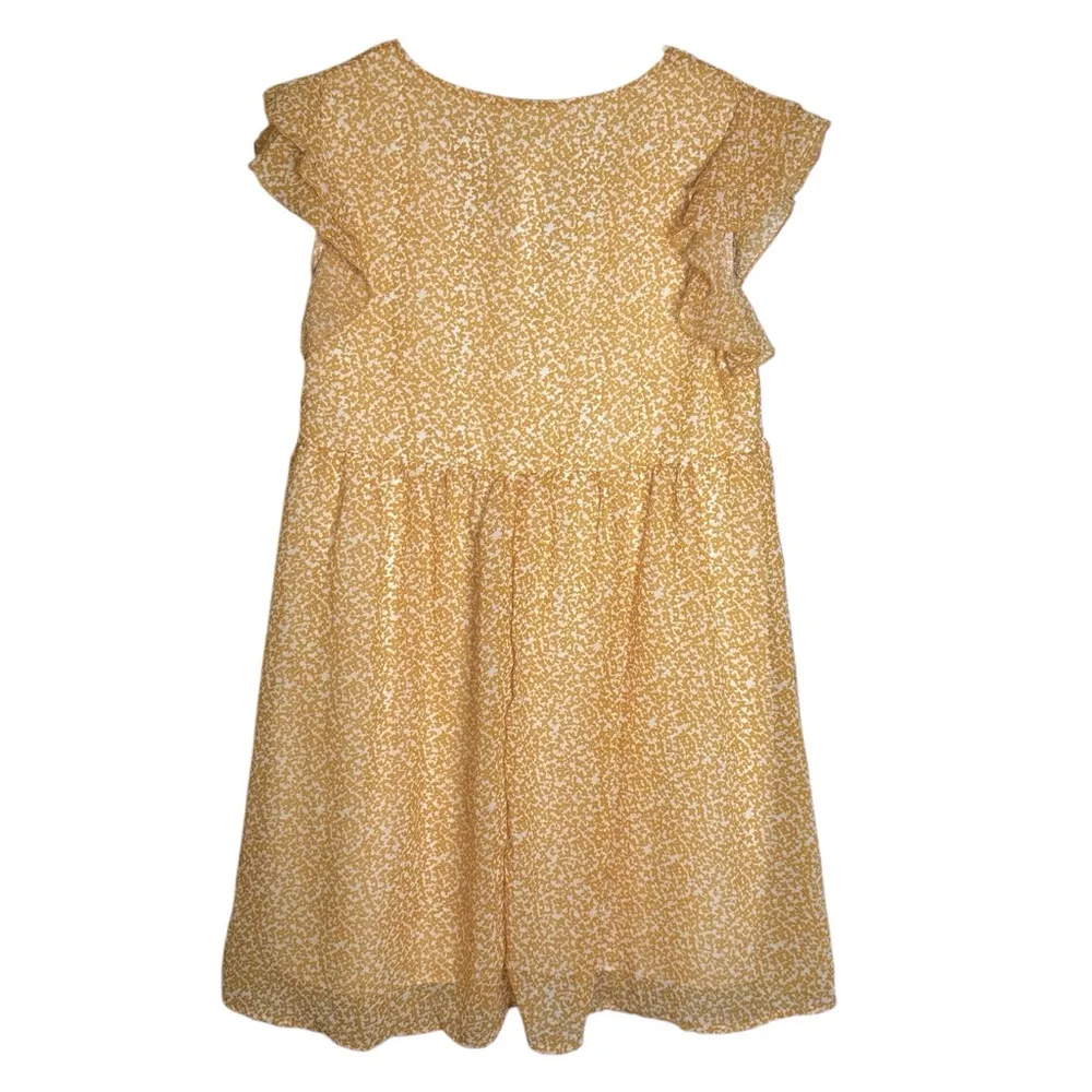 Gaevet Ditsy Floral Layered Sleeve Tunic Dress Lined‎ NWT Medium Women’s Yellow - Image 6