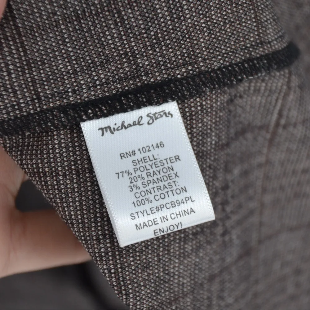 Michael Stars Plaid Ponte Crombie Long Jacket Double Breasted Grey Women's XS - Image 10